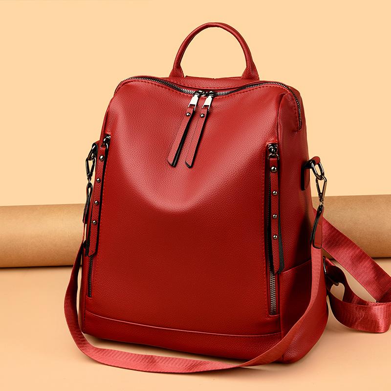 Женский рюкзак, женский рюкзак, большая вместимость, противоугонная мягкая кожаная дорожная сумка через плечо