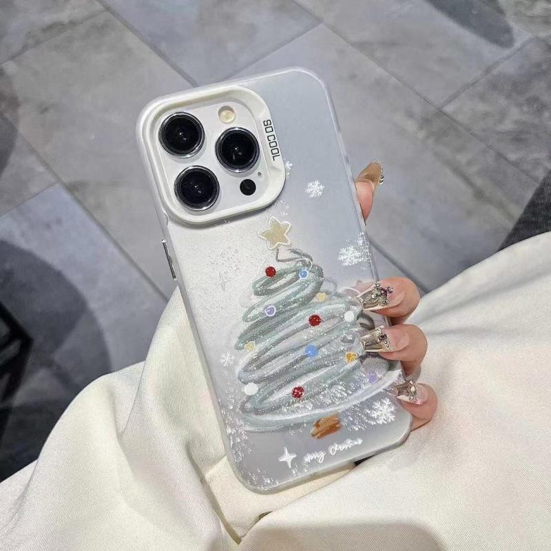 Festive Snow Tree Case for iPhone 17 Pro Max/16/15/14/13 - Energetic & Stylish Christmas Design