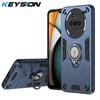 KEYSION Противоударный чехол для телефона Nothing 3A силикон + поликарбонатное металлическое кольцо-подставка для камеры защитный чехол для телефона Nothing 3A