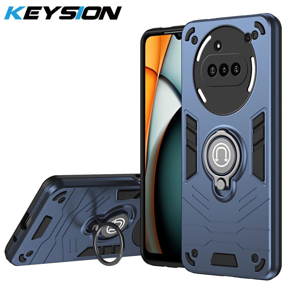 KEYSION Противоударный чехол для телефона Nothing 3A силикон + поликарбонатное металлическое кольцо-подставка для камеры защитный чехол для телефона Nothing 3A