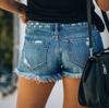 Модные шорты из денима для женщин с кисточками и рваными краями, джинсовые шорты с высокой талией, женские летние джинсы Feminino