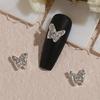 20Pcs Nail Ornaments Creative Shape Fade-Resistant Alloy Unique Butterfly Nail Charms Shiny Manicures Decor Birthday Gift