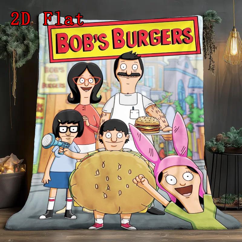 Bob's Burgers 2D Flat Pattern Flannel Blanket High quality All Seasons Warmth and Comfort Perfect for Christmas Gifts.PMT0914116