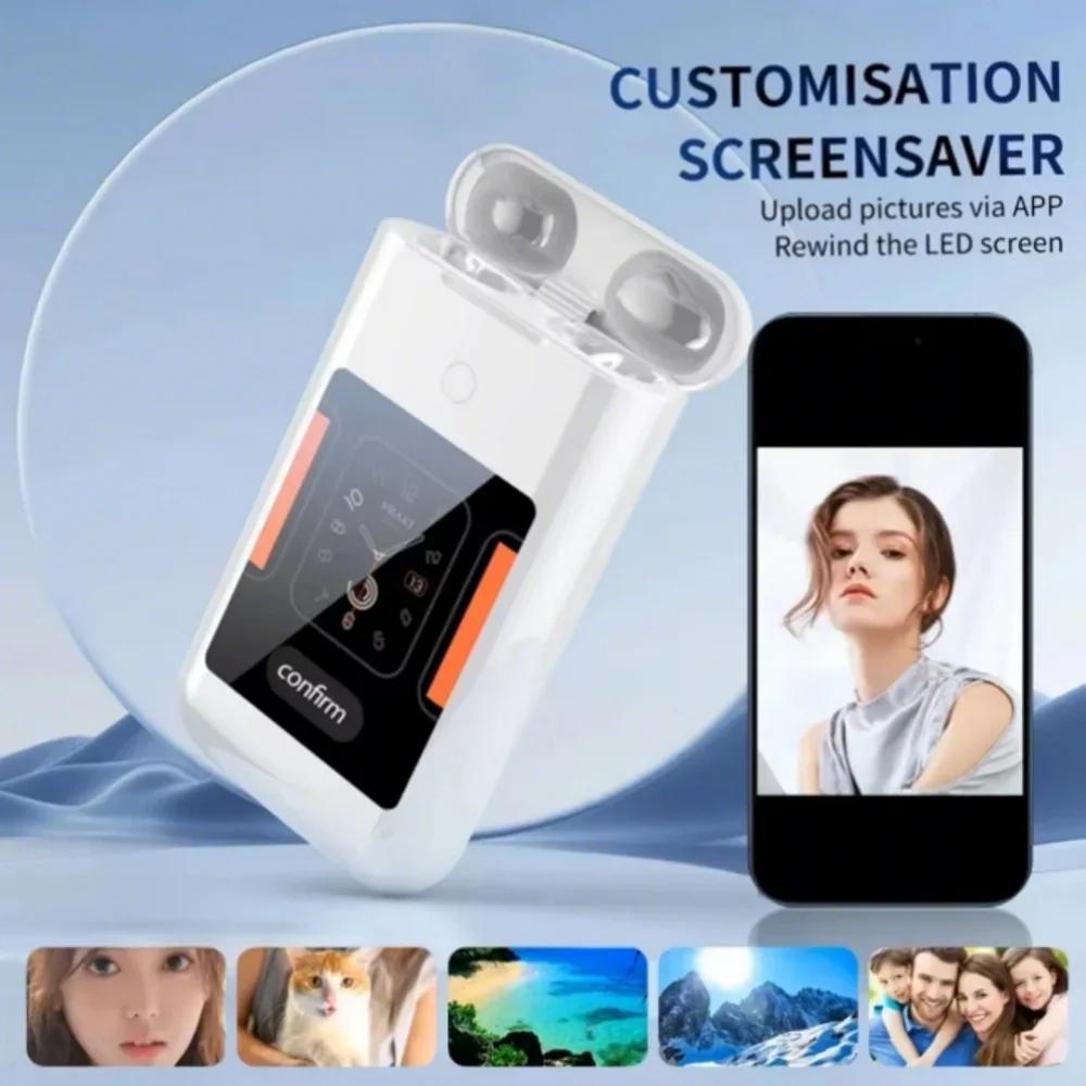 Многофункциональные внутриканальные беспроводные Bluetooth-наушники с зарядным кейсом, 2,8-дюймовым сенсорным экраном, повербанком, наушниками для музыки и игр для Android iOS