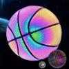 1 шт. 7 размеров Разноцветный Баскетбольный Мяч Креативный Голографический Отражающий PU Кожа Ночью Светящийся Баскетбольный Мяч Светящийся Мяч