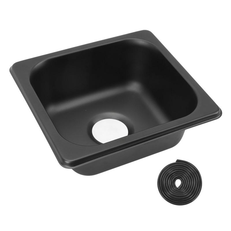 176×162×65mm RV Sink 304 Stainless Steel Black Electroplated Drop in Bar Sink for Boat RV Bathroom Sink Stainless Steel Sink