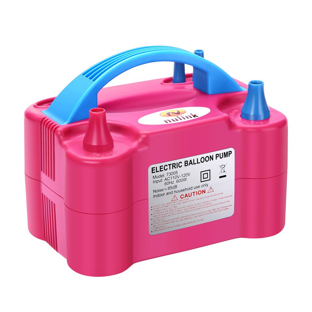 Электрический насос для воздушных шаров, портативная электрическая машина для нагнетания воздушных шаров, надувной насос для воздушных шаров мощностью 600 Вт с двойной насадкой для украшения вечеринок