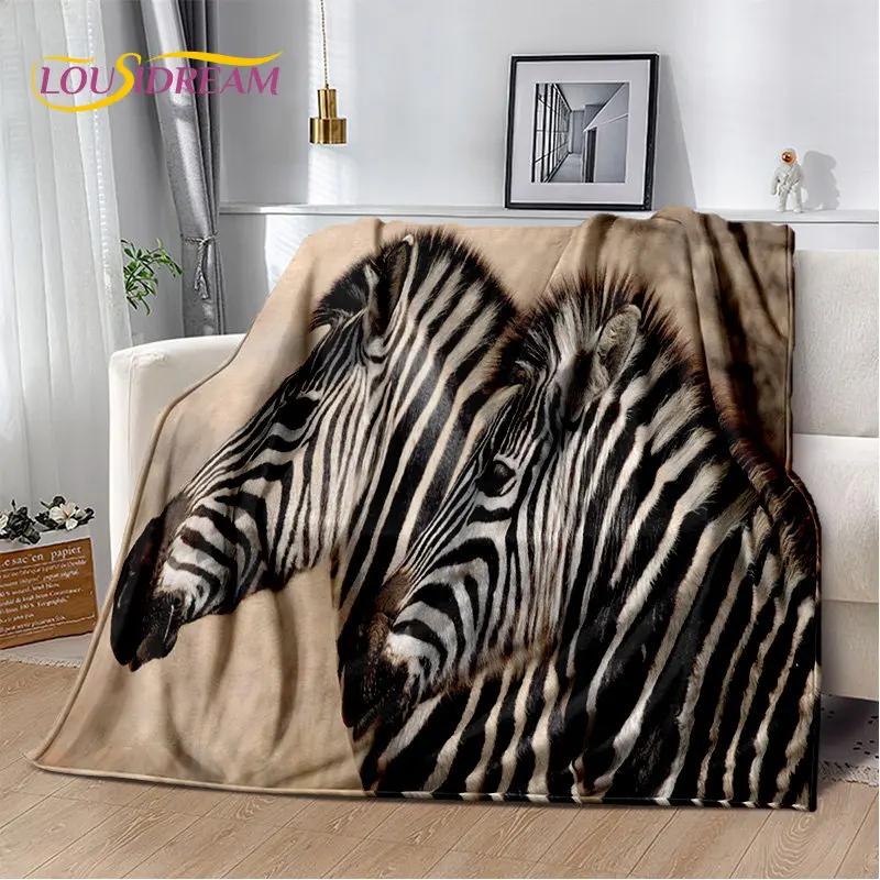 Wild Animal Zebra Soft Plush Blanket,Flannel Blanket Throw Blanket for Living Room Bedroom Bed Sofa Picnic Cover Bettdecke Kids