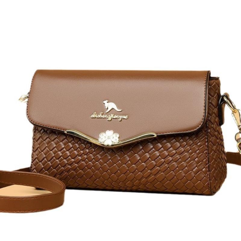 2024 Новая тканая сумка для мамы, женская сумка на одно плечо, женская универсальная модная маленькая сумка с диагональной перекладиной, цельная сумка для доставки