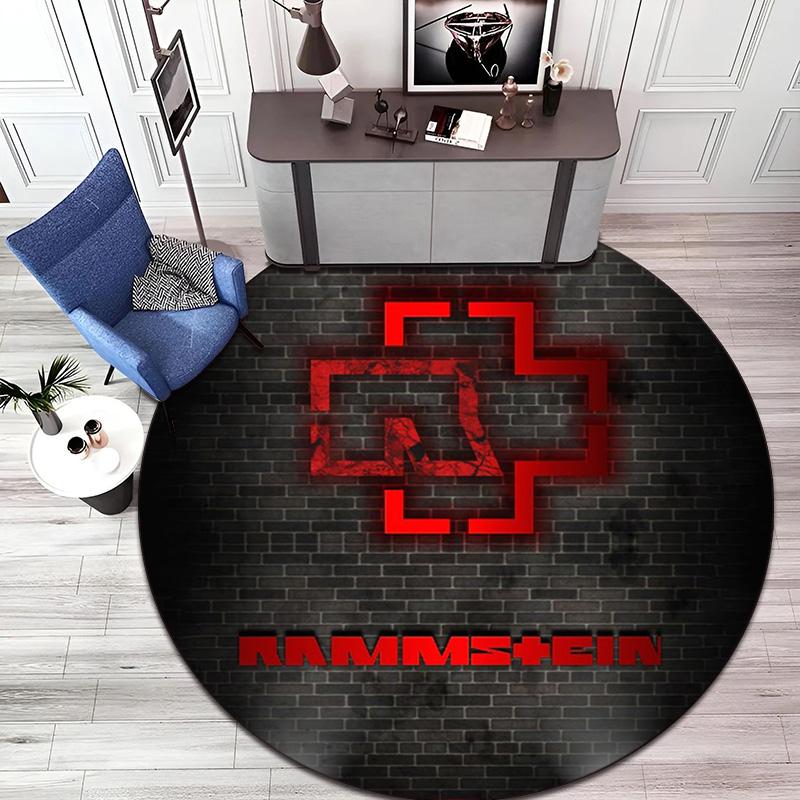 Известная немецкая рок-хэви-метал группа Rammstein Плитка Линдеманн Круглый ковер Декорация Противоскользящий Домашний коврик для стола и стульев Коврик для коридора и двери Ковер D5