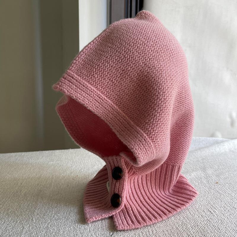 Балаклава из чистой шерсти женская зимняя вязаная теплая шапка с защитой ушей шарф с капюшоном интегрированный шарф для шеи