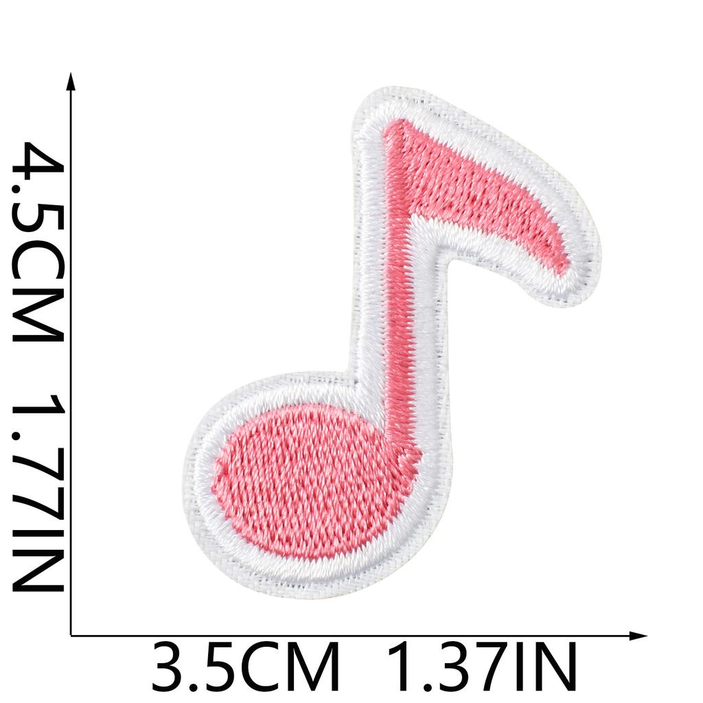 Iron-On Embroidery Patch, Music Note & Earphone Love Cloth Sticker, Decorative Applique For Clothes Schoolbag, Boys Diy Accessories