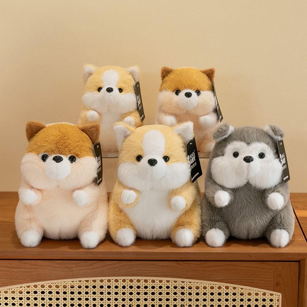 Corgi Simulation Dog Plush Toys Husky Puppy Plush Action Figure  Children Girls Boys