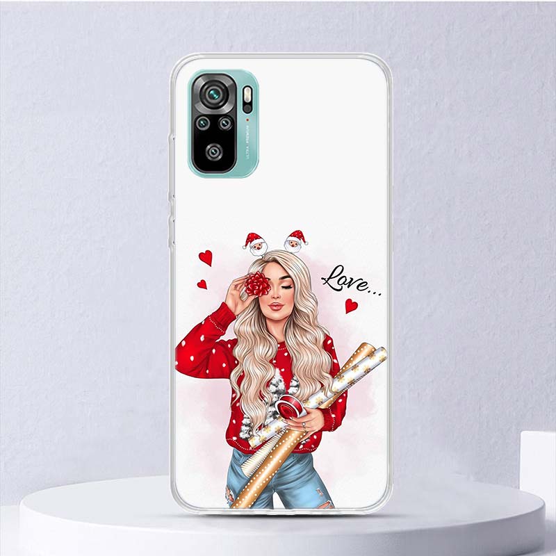 Мягкий чехол Christmas Art Girls Coffee для Xiaomi Redmi 10 10A 10C 9 9A 9C 9T, чехол для телефона 8 8A 7 7A 6 6A S2 K20 K40 Pro 10X Funda