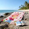 1pc Princess Strawberry1 Beach Towel, Beach and Seaside Swimming Pool Equipment, Fashion Pattern, Rectangular, Travel Essentials