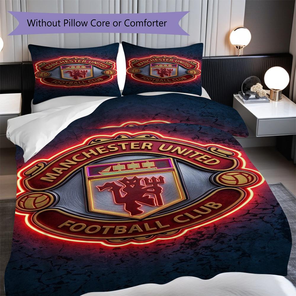 Manchester Glory Bedding (1 * duvet cover + 2 * pillowcase, without core) 2D Flat Bedding set Christmas birthday gift Duvet cover and pillowcase