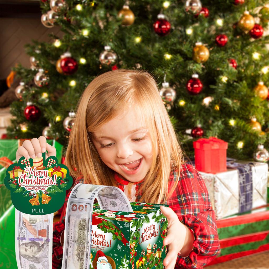 Green Christmas Theme Pattern Paper Gift Box Festival Decoration Prop Atmosphere