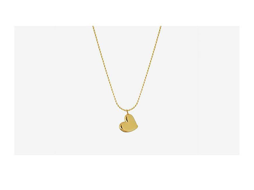 Минималистичный чокер с подвеской в виде персикового сердца - Японский и корейский стиль, Титановая сталь, Сохраняющая цвет женская бижутерия