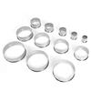 12pcs Round Stainless Steel Cake Biscuits Cookies Dough Cutter Mold with Teeth DIY Baking Tool