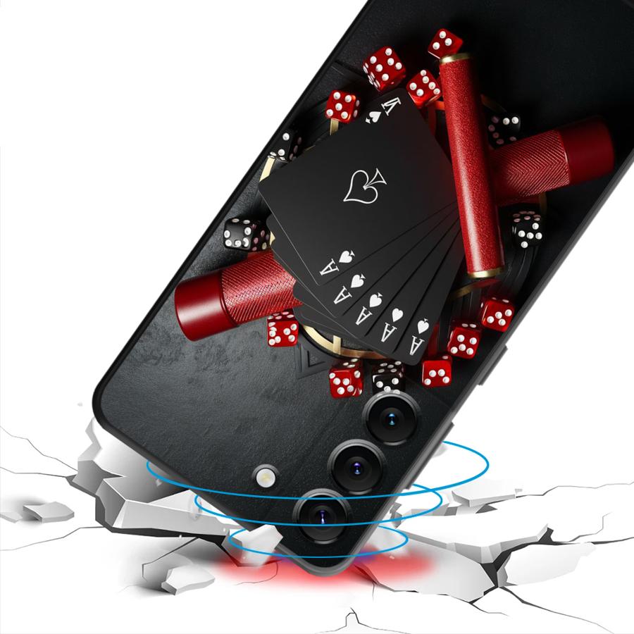 Чехол для телефона 'Карты и кости для покера' для Samsung Galaxy A20s A50s A70s A03s A04s A04e A05s A12 A13 A14 A15 A16 Мягкий чехол