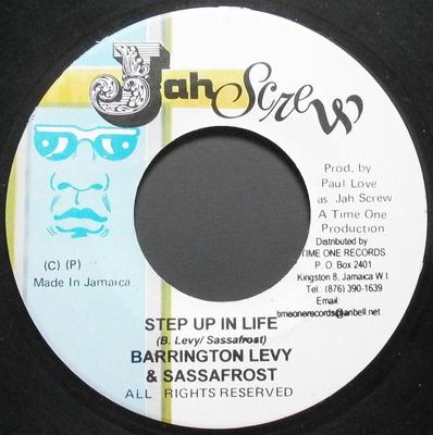 7-дюймовая пластинка BARRINGTON LEVY & LORD SASSAFRASS - Step Up In Life none Jah Screw Jamaica Reggae, Ska & Dub Used