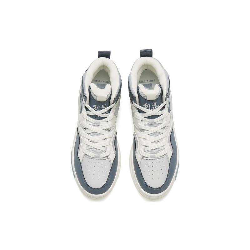 Anta Flame 3 Нескользящие Легкие Высокие Кеды для Скейтборда Мужские Бело-Синие Кроссовки 112248088-4