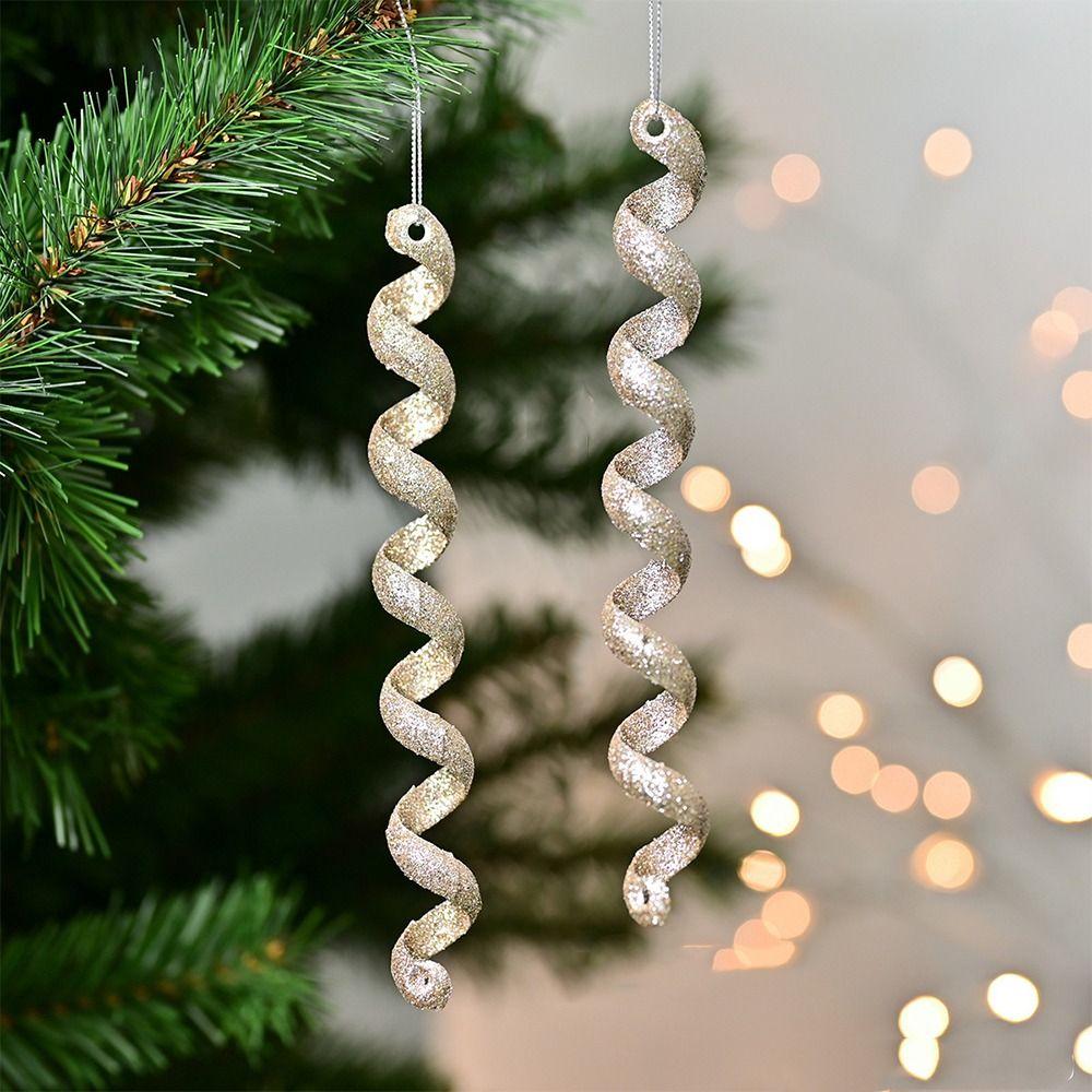 4 шт. Пластиковые рождественские снежинки, сосульки, подвески, витые, изысканные, поддельные сосульки, украшения, сделай сам, имитация ледяных полосок, подвески