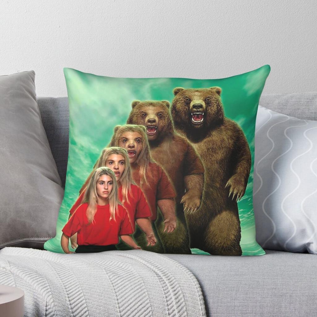Animorphs Bears Square Pillowcase Polyester Linen Velvet Printed Zip Decor Room Cushion Cover