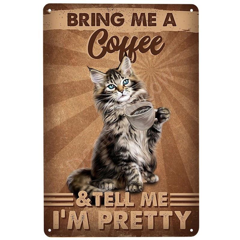 Черная кошка Винтажные жестяные таблички, забавный постер из металла, настенный декор, дом, бар, паб, кафе, ферма, ванная комната, я ненавижу всех