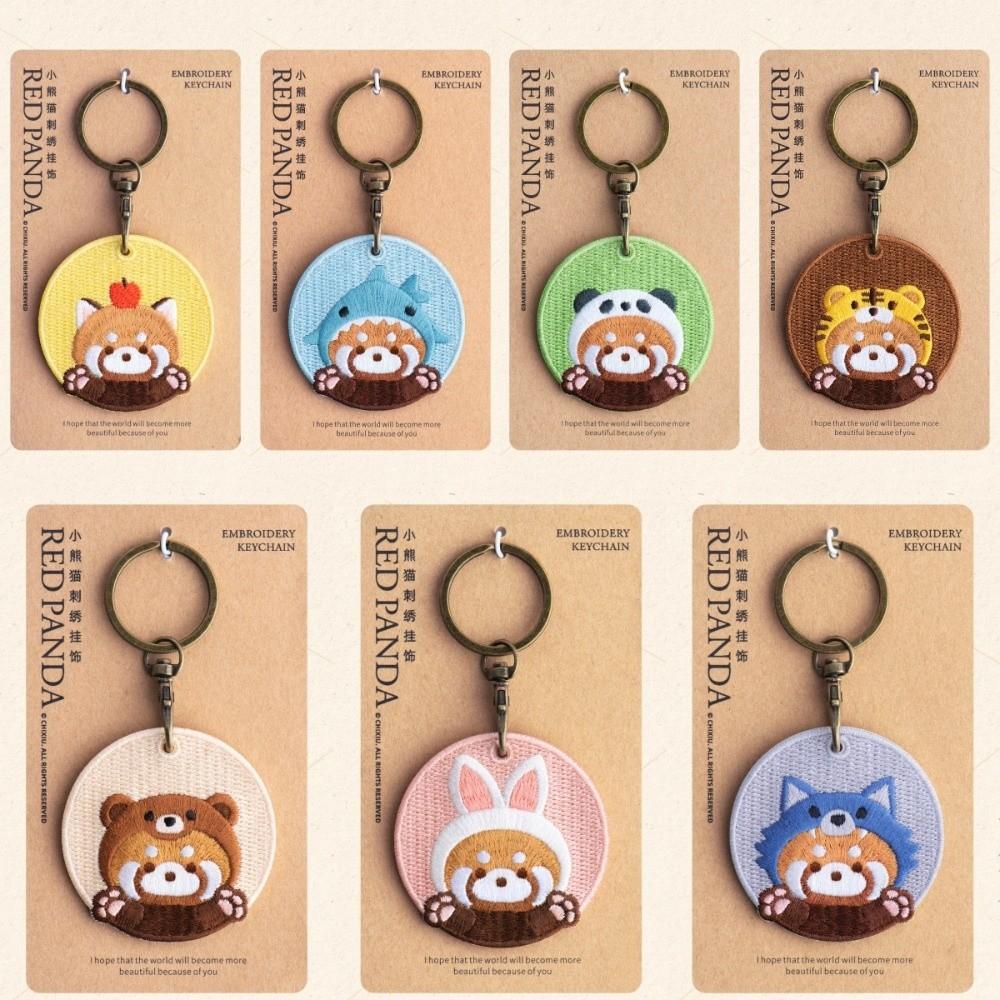 Creative Animal Pendant Double-sided Embroidery Costumed Red Panda Pendant Zoo Gift