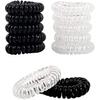 16 Pcs Spiral Hair Ties - Spiral Hair Scrunchies for Women and Girls Transparent and Black