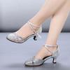 Gold Silver Ladies Shoes Middle Heel Modern Ballroom Dancing Shoes Party Wedding Shoes 5.5cm