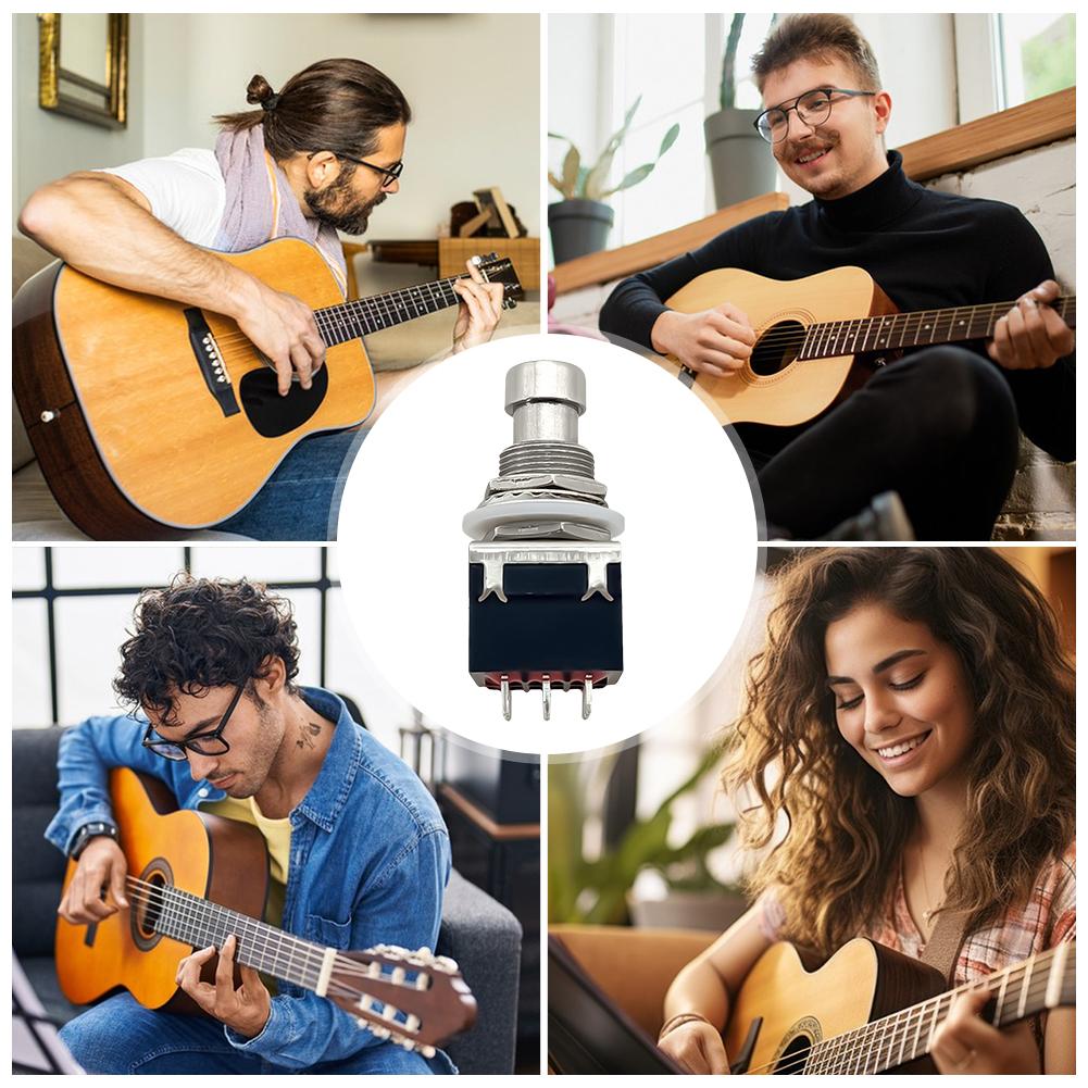 5pcs Guitar Effect Pedal 3PDT Footswitch 9 Pins Guitar Effects Push Button Footswitch Guitar Effect Pedal Push Button Footswitch