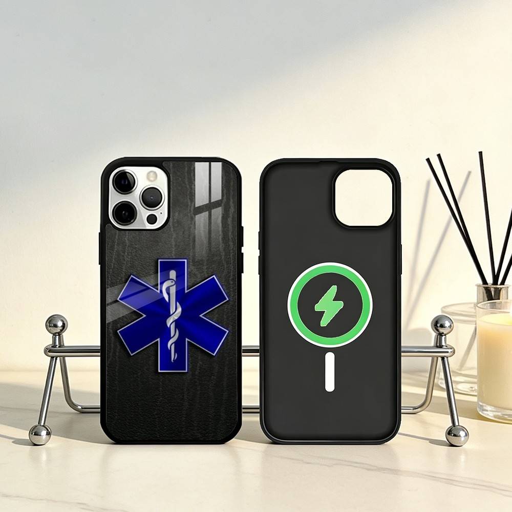 EMT EMS Ambulance LOGO Phone Case For iPhone17,16,15,14,13,12,11 Plus,Pro Max Magnetic For Magsafe Wireless Charging
