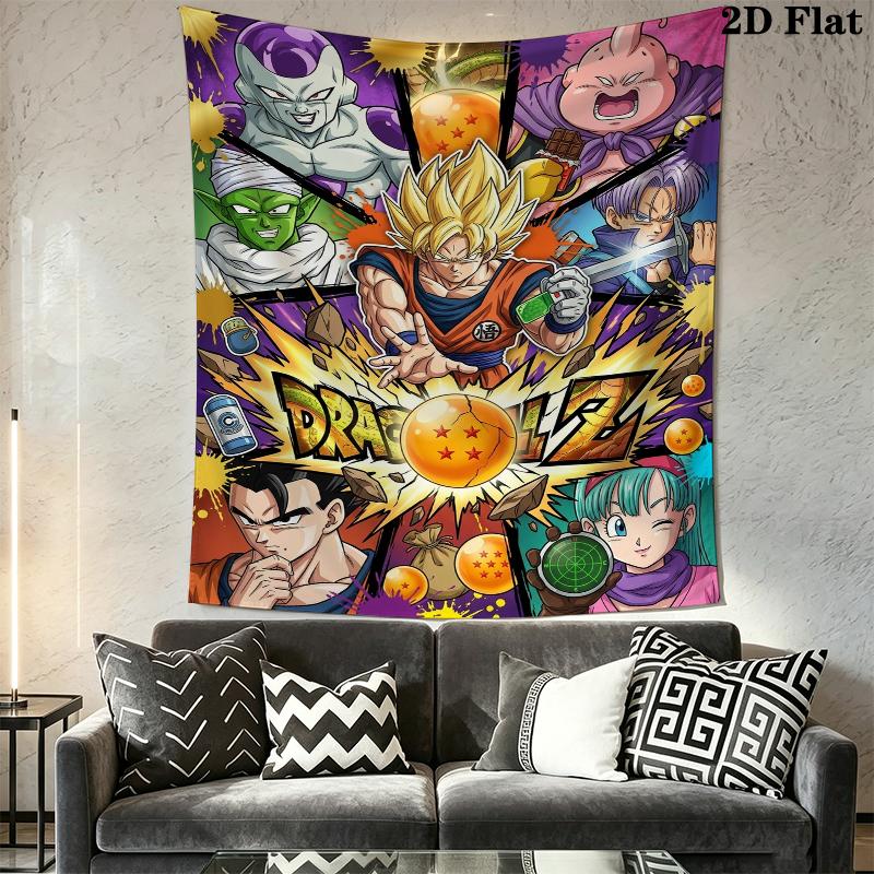 Dragon Ball Wall Tapestry Aesthetic Wall Hanging Printed Fabric Blanket Decorative Tapestries for Bedroom Living Room Home Decor