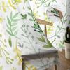 Wreath Green Watercolor Flower Tulle Curtains for Living Room Kitchen Bedroom Sheer Tulle for Cafe Hotel Modern Home Decor
