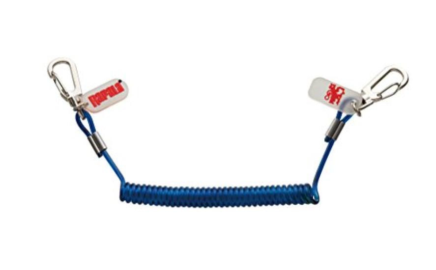 Rapala Wire Leash Cord, Natural Length Approx. 25cm, Extends to Approx. 70cm, Blue, WIRE LEASH CODE WLCS-BL