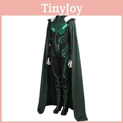 Тор 3 Рагнарёк Трейл Смерть Хела Зелёный Хэллоуин Косплей Костюм Комбинезон Плащ из материалов премиум-качества