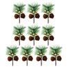 10 Pcs Artificial Pine Pick Mini Pine Needles Branches with Gold Berry Small Pinecones Stems for Holiday Crafts Christmas Tree Garland Wreath Decor