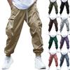 Men'S Large Size Work Pants Men'S Casual Pants Multi Pocket Teenage Trend Loose Drawstring Casual Pants Men Light Pants