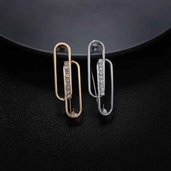 Brooch Pin Sparkling Geometric Shape Rustproof Corrosion Resistant Stunning Visual Effect Alloy Shiny Waist Pin Brooch Clothing Decoration for Women