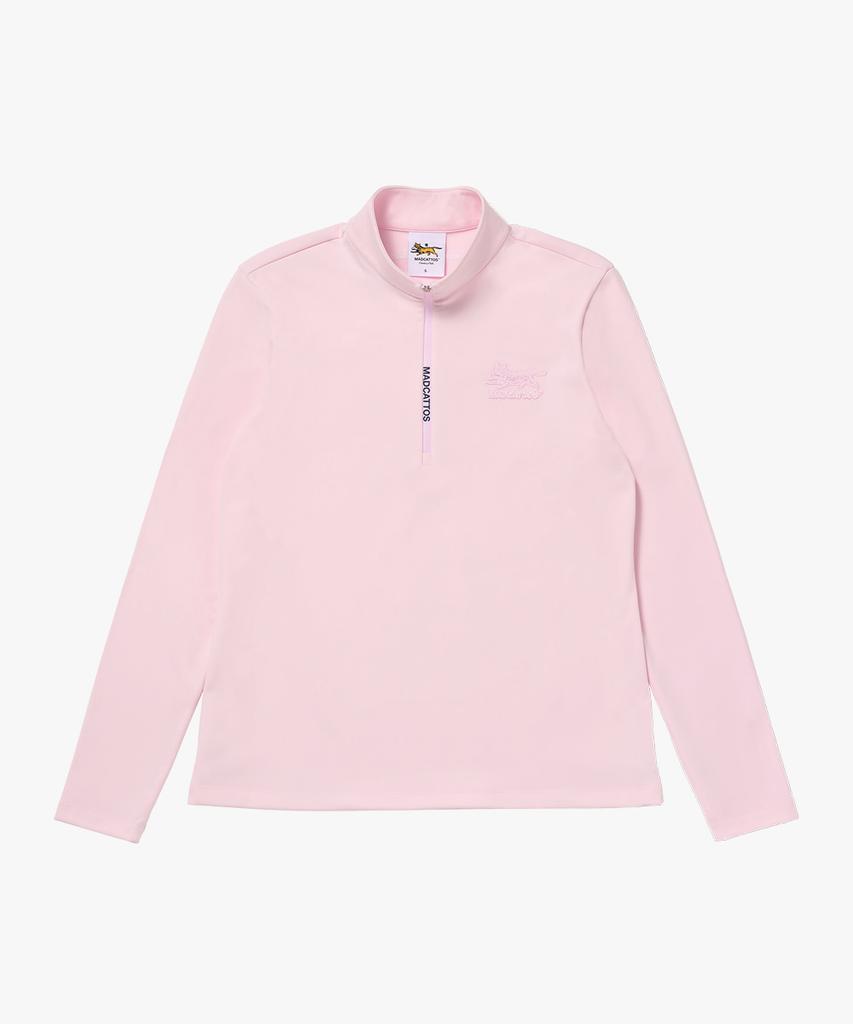 Mad Catos Country Club Mcc W Half Zip Up T-Shirt-Pink