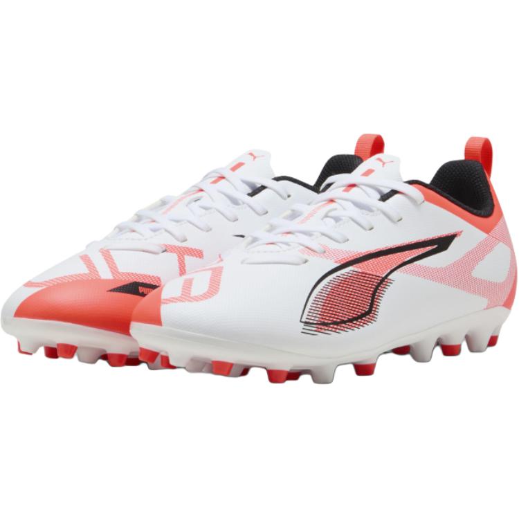 Puma Ultra 5 Series Trendy Sports Low-Top Kids Soccer Shoes Kids Sneaker White Red 108329-01