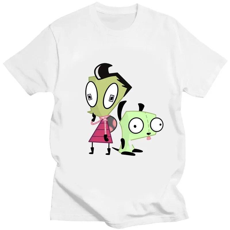 Футболка с рисунком «Захватчик Зим» Kawaii Zim Image, милая футболка с мультяшным принтом, унисекс, женская футболка в стиле ретро, ​​модная футболка для творчества с короткими рукавами