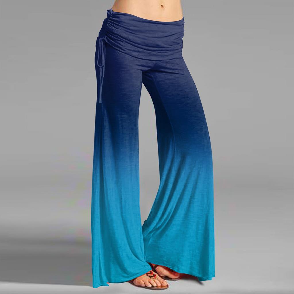 Women's High Waist Wide Leg Pants Casual Loose Fit Palazzo Lounge Yoga Pants with Drawstring