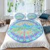 Bohemian Dragonfly Duvet Cover Set King Size Mandala Paisley Bedding Set Purple Tie Dye Iridescent Hippie Polyester Quilt Cover