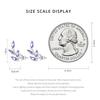 WOSTU 925 Sterling Silver Purple Branch Leaf Stud Earrings for Women Trendy Shiny Zircon Plant Earrings Fine Jewelry Gifts