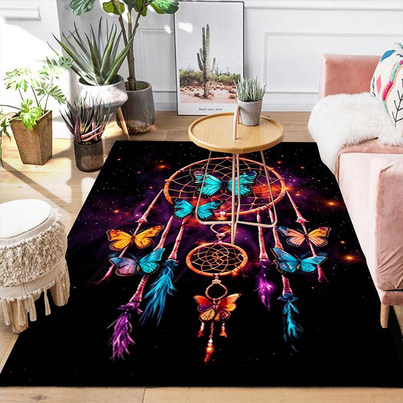 1Pc Butterfly Dreamcatcher Fantasy Rug Office Carpet Indoor Outdoor Doormat Nonslip Soft Comfortable Living Christmas Halloween Xmas Gift D924424