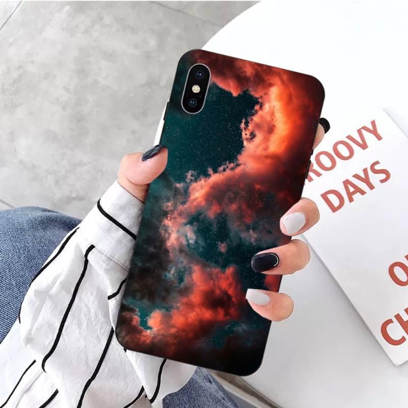 Мягкий чехол для телефона Kawaii Sky Space для iPhone 14 13 12 11 XS X 8 7 6 Plus Mini Pro Max SE 2022, мягкий черный чехол для телефона