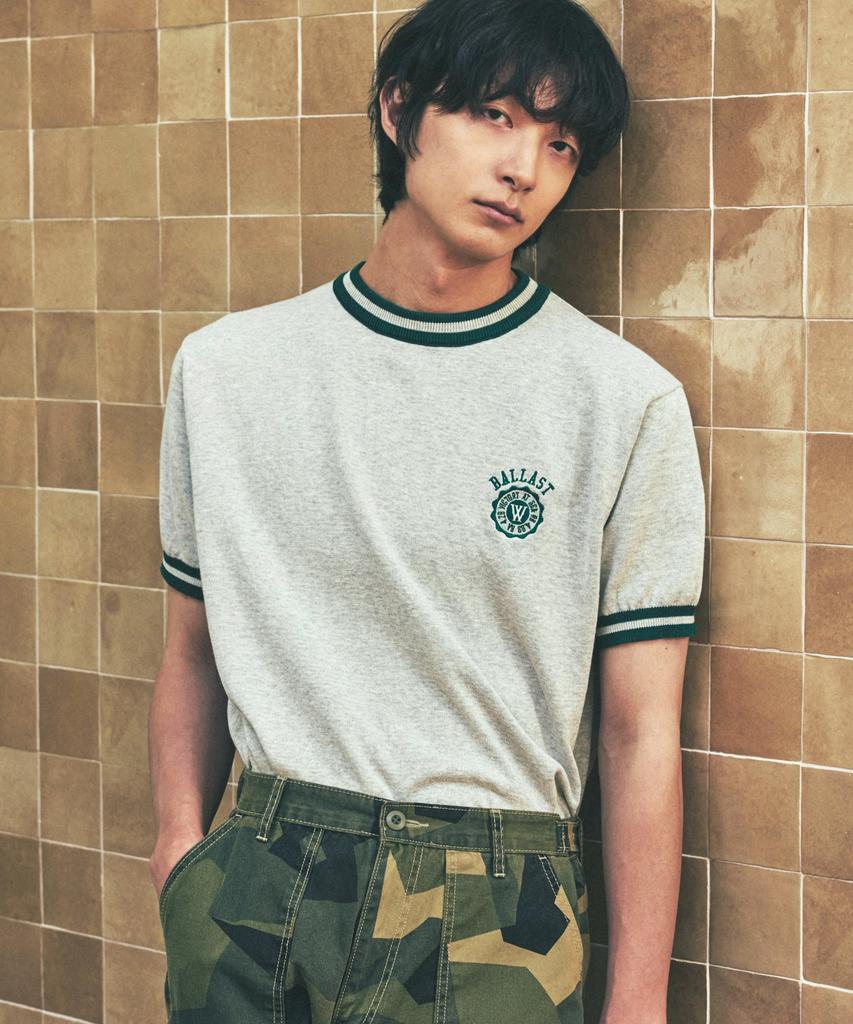 KND Ballast Athletic Ringer Tee Knit Melange Gray